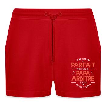 je suis un papa Arbitre cadeau arbitre humour - Short bio décontracté court fabriqué en UE - rouge - Devant