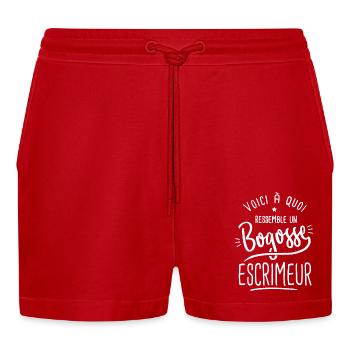 escrime Bogosse escrimeur escrime - Short bio décontracté court fabriqué en UE - rouge - Devant