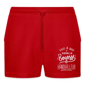 Handball Bogosse handballeur joueur de handball - Short bio décontracté court fabriqué en UE - rouge - Devant