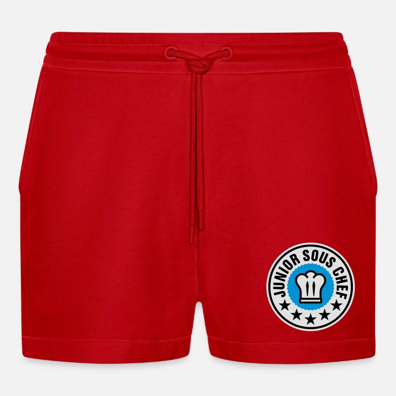 Junior Sous Chef - Organic Relaxed Cropped Shorts Made in EU - Rot