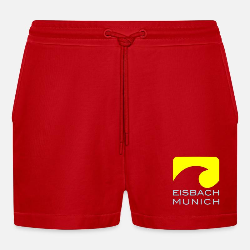 Munich Eisbach - Organic Relaxed Cropped Shorts Made in EU - Rot
