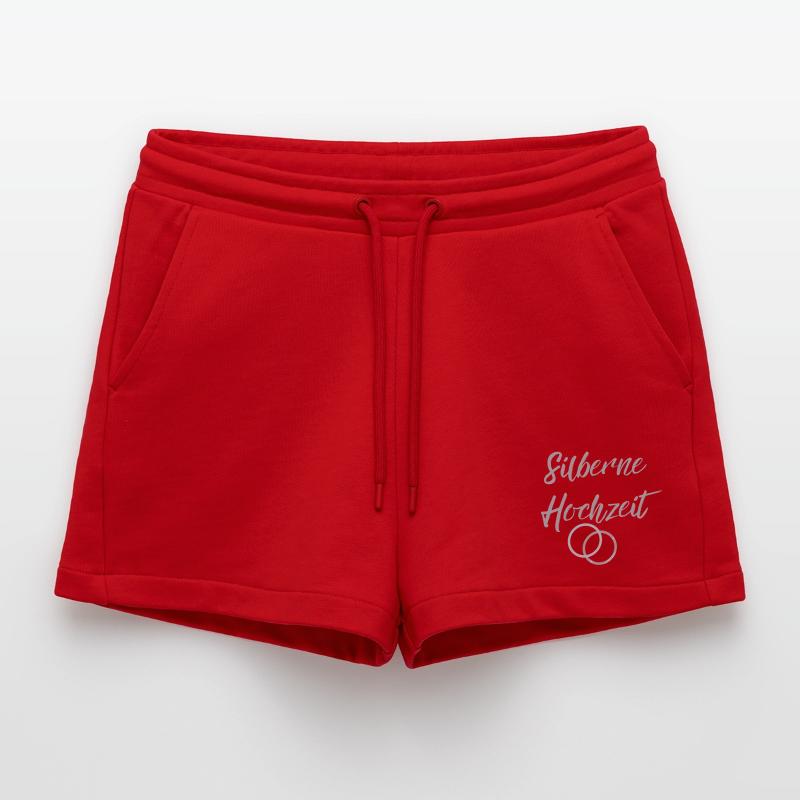 Silberne Hochzeit Eheringe silber 25 Hochzeitstag Organic Relaxed Cropped Shorts Made in EU