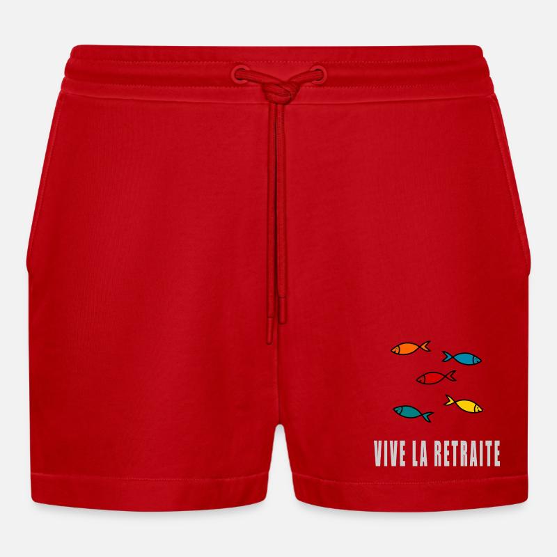 RETRAITE. BONNE RETRAITE. JOYEUSE RETRAITE - Short bio décontracté court fabriqué en UE - rouge