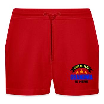 Großmutter Oma Cool Statement Lieblingsomi Omi - Organic Relaxed Cropped Shorts Made in EU - Rot - Vorne