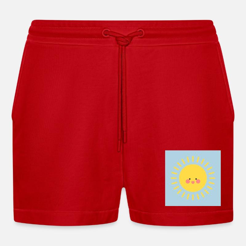 J.H - Organic Relaxed Cropped Shorts Made in EU - Rot