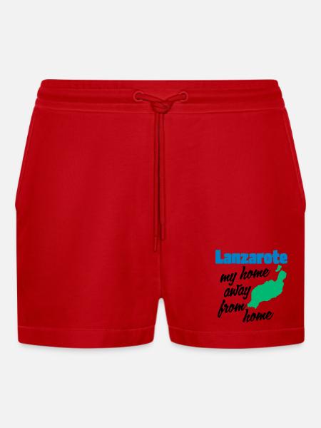 Lanzarote, mein zweites Zuhause - Organic Relaxed Cropped Shorts Made in EU - Rot