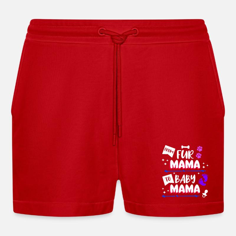 Sucette Maman Déclaration Grossesse Enceinte - Short bio décontracté court fabriqué en UE - rouge