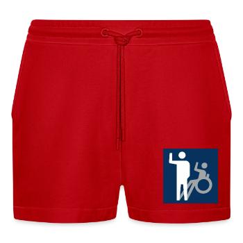 Not all disabilities are visible * - Organic Relaxed Cropped Shorts Made in EU - red - Front