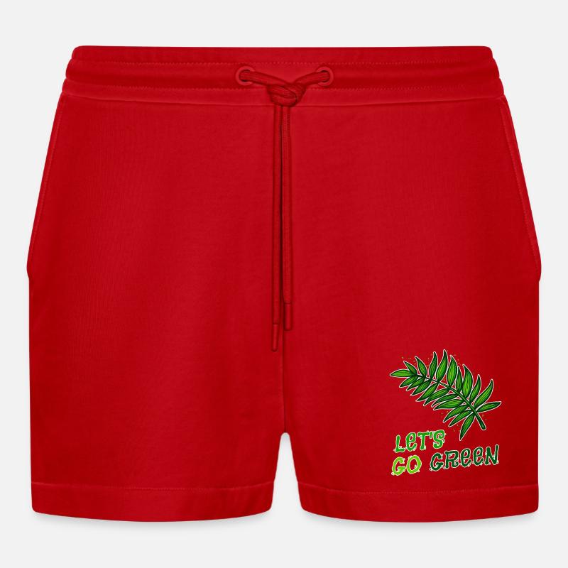 Umweltschützer Mutter Erde Natur Statement Umwelt - Organic Relaxed Cropped Shorts Made in EU - Rot
