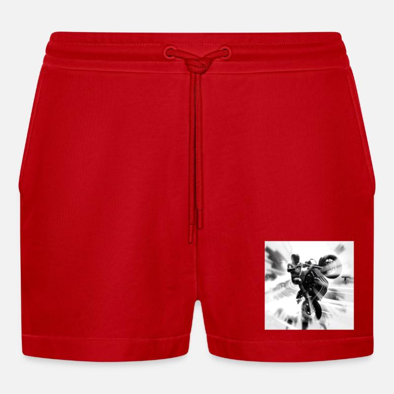 Der Biker ist willig - Organic Relaxed Cropped Shorts Made in EU - Rot