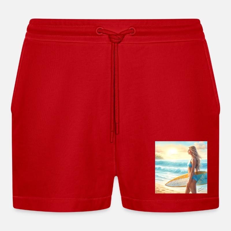 Mädchen Action Surf Point Break 2 - Organic Relaxed Cropped Shorts Made in EU - Rot