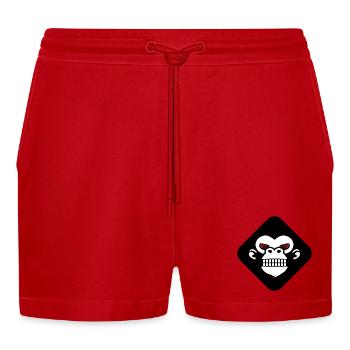 Logo des dents de gorille - Short bio décontracté court fabriqué en UE - rouge - Devant