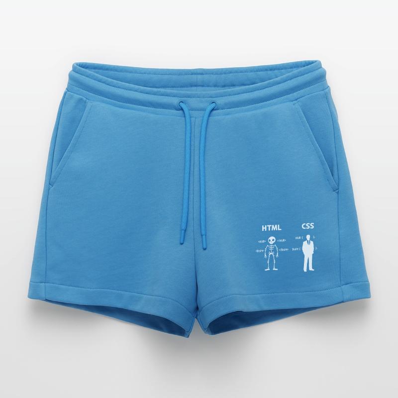 Code Css C++ Php Java Developer Code Scripting Organic Relaxed Cropped Shorts Made in EU
