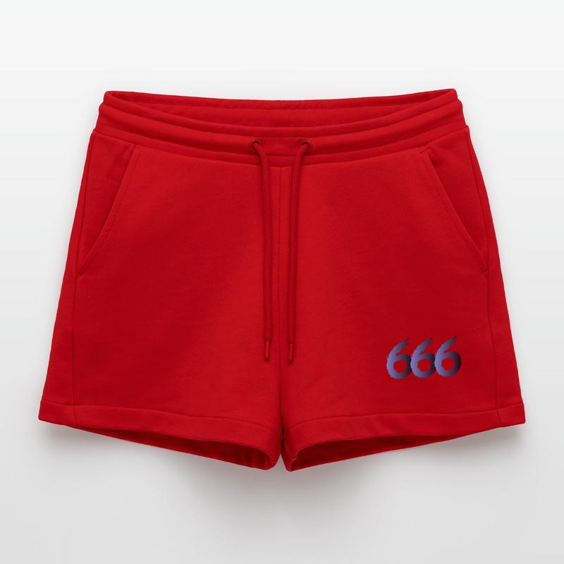 666 Satan Symbol - Devil - Evil Organic Relaxed Cropped Shorts Made in EU