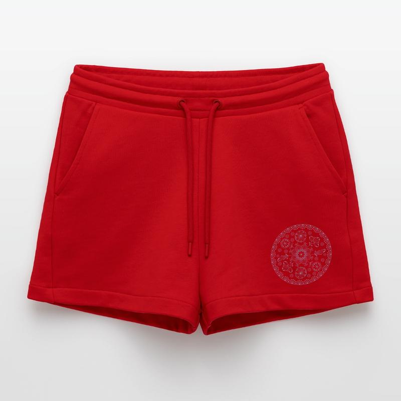 Floral pattern Organic Relaxed Cropped Shorts Made in EU