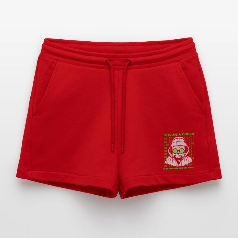 Became a Coder – Cyber Dog Binary Organic Relaxed Cropped Shorts Made in EU