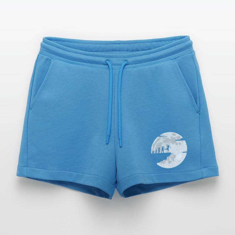Moon Evolution Celebration Organic Relaxed Cropped Shorts Made in EU