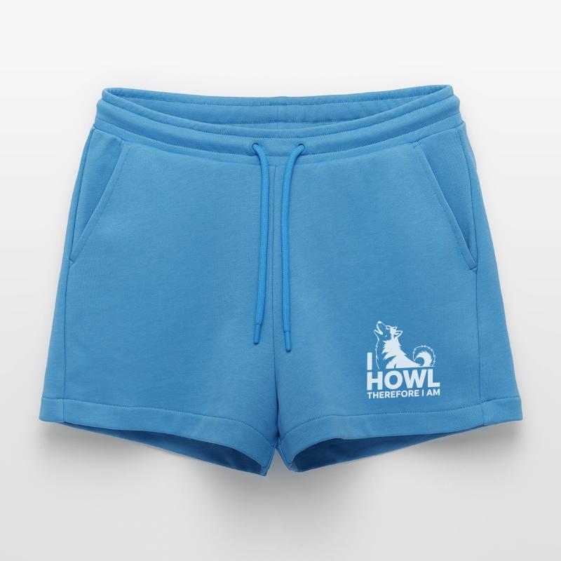 Ich heule, also bin ich ein heiserer Wolf Organic Relaxed Cropped Shorts Made in EU