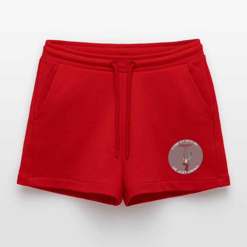 Komm, flieg mit mir oder schwing einfach Alien UFO Organic Relaxed Cropped Shorts Made in EU