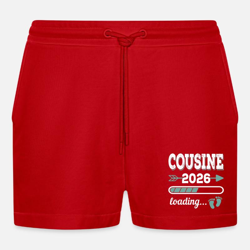 Cousine 2026 Loading Große Cousine - Organic Relaxed Cropped Shorts Made in EU - Rot
