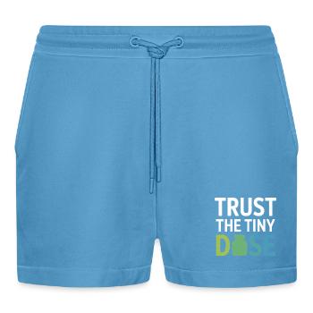 Homeopathy Trust The Tiny Dose Professional Gear  - Organic Relaxed Cropped Shorts Made in EU -  Sol Blue - Front