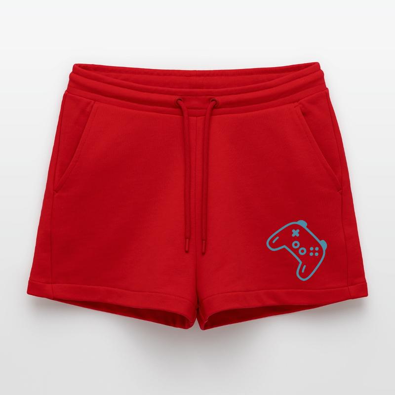 Türkise Controller-Silhouette Organic Relaxed Cropped Shorts Made in EU