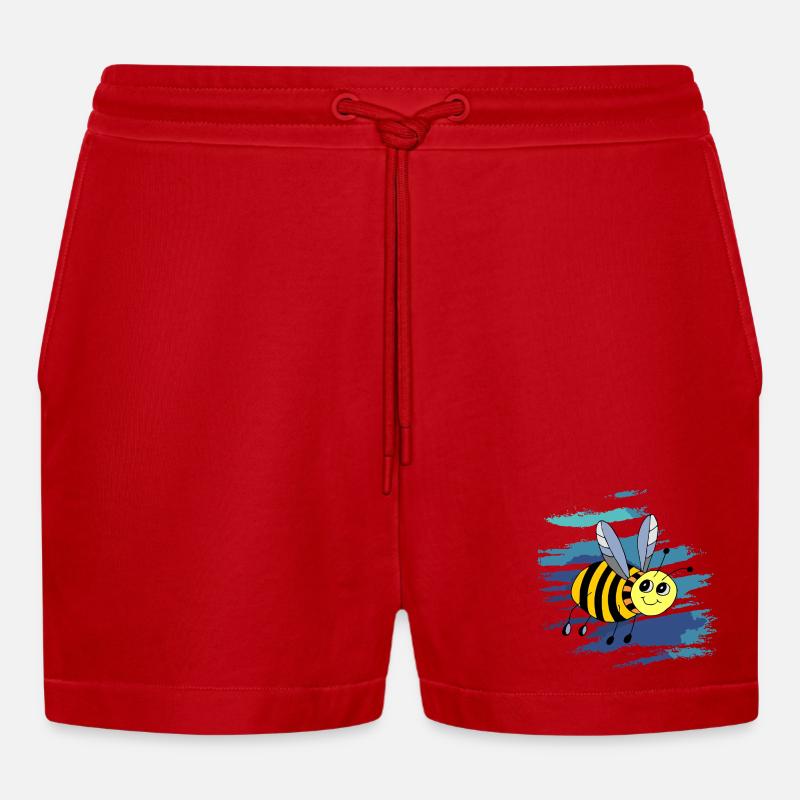 insecte - Short bio décontracté court fabriqué en UE - rouge