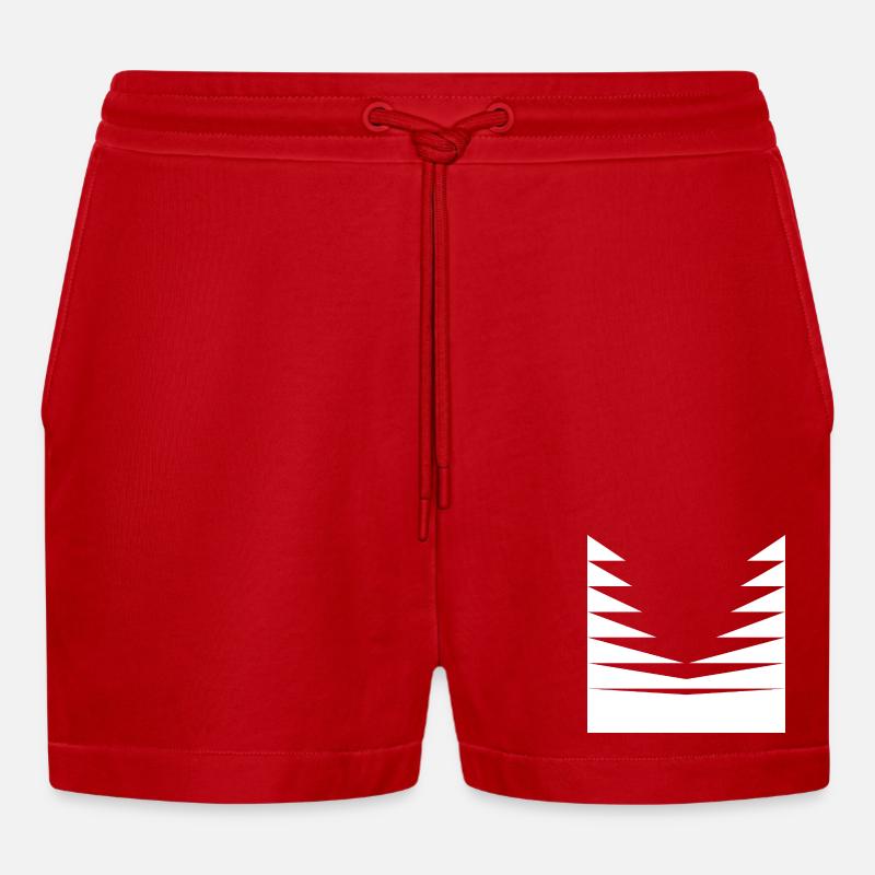 Conception du motif triangle - Short bio décontracté court fabriqué en UE - rouge
