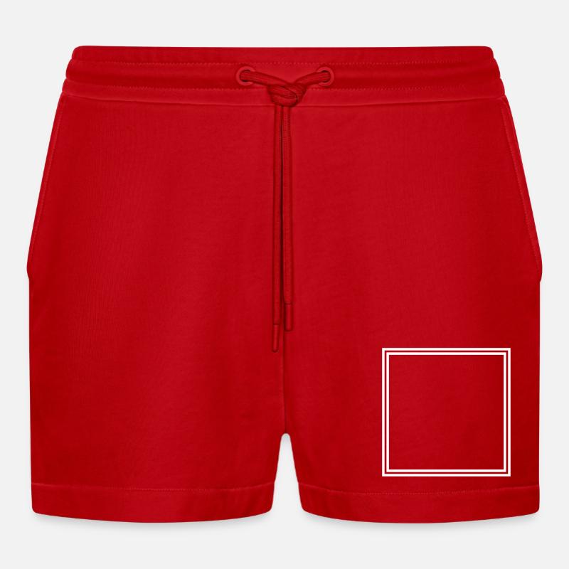 Frame Empty - Organic Relaxed Cropped Shorts Made in EU - red