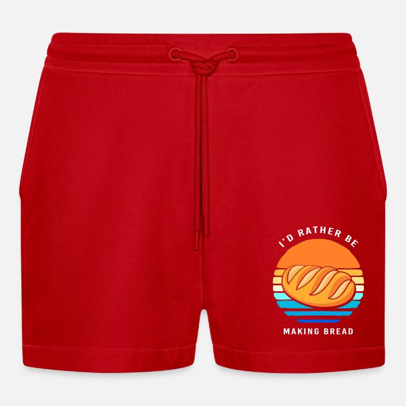 Baker Baker Baking - Organic Relaxed Cropped Shorts Made in EU - red