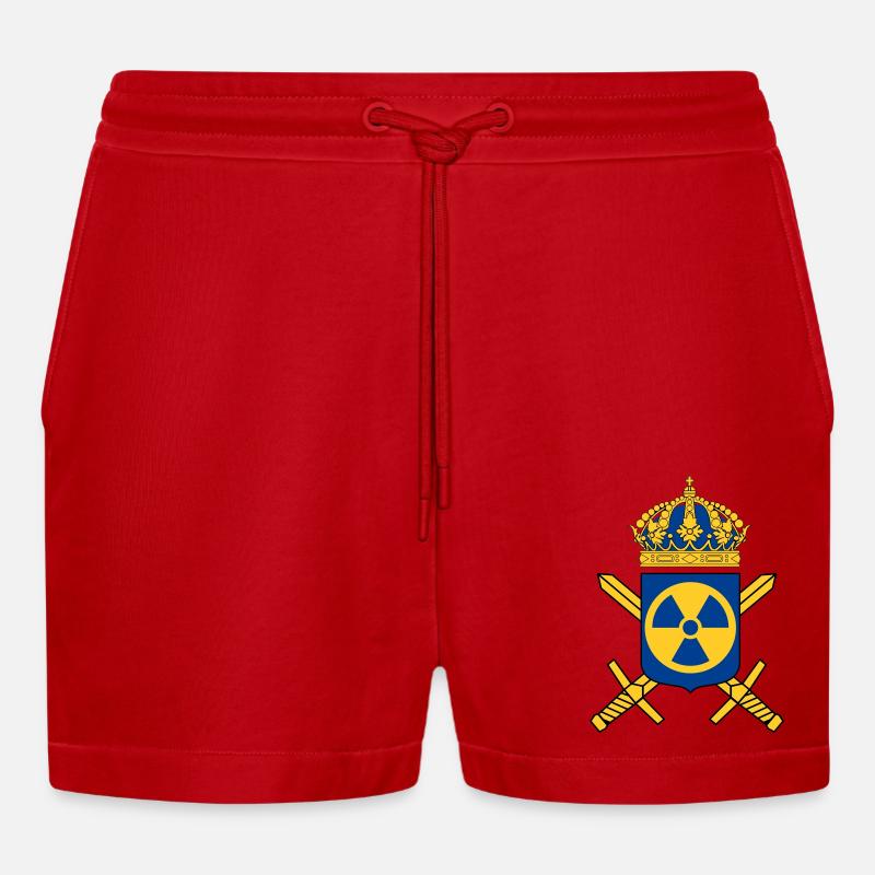 Das schwedische Atomwaffenprogramm - Organic Relaxed Cropped Shorts Made in EU - Rot