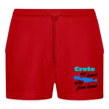 Kreta – meine zweite Heimat - Organic Relaxed Cropped Shorts Made in EU - Rot - Vorne