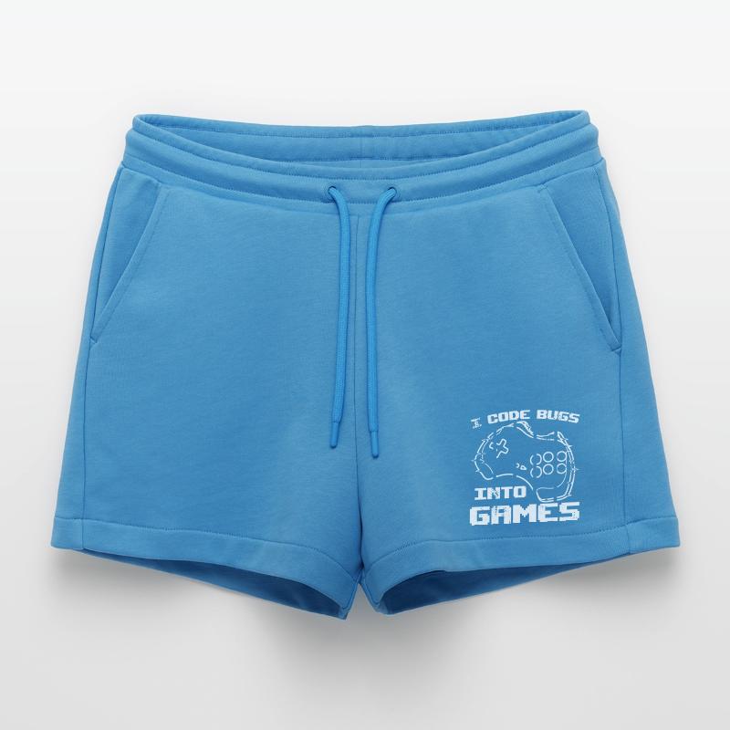 I program bugs in video games Organic Relaxed Cropped Shorts Made in EU