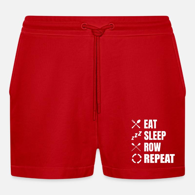 Manger dormir Row Répéter - Short bio décontracté court fabriqué en UE - rouge