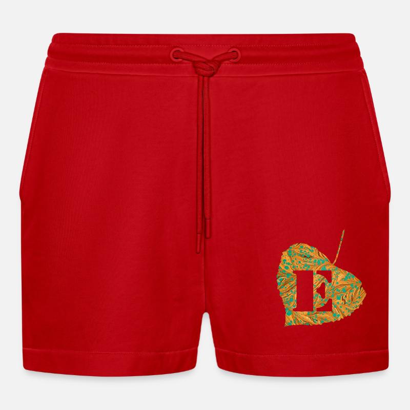 Feuille E 95 E - Short bio décontracté court fabriqué en UE - rouge