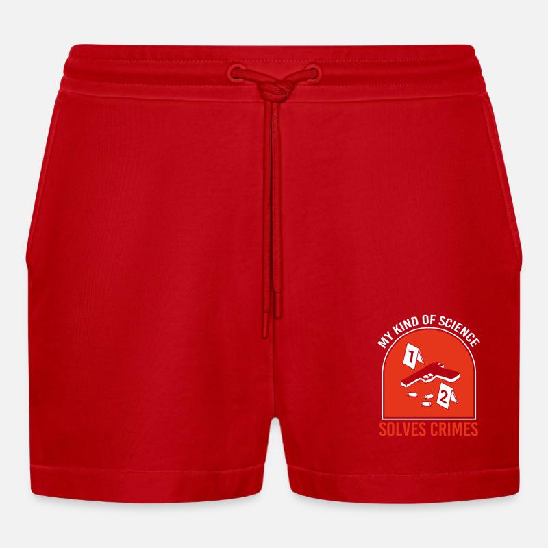 Forensik Forensiker Spurensicherung - Organic Relaxed Cropped Shorts Made in EU - Rot