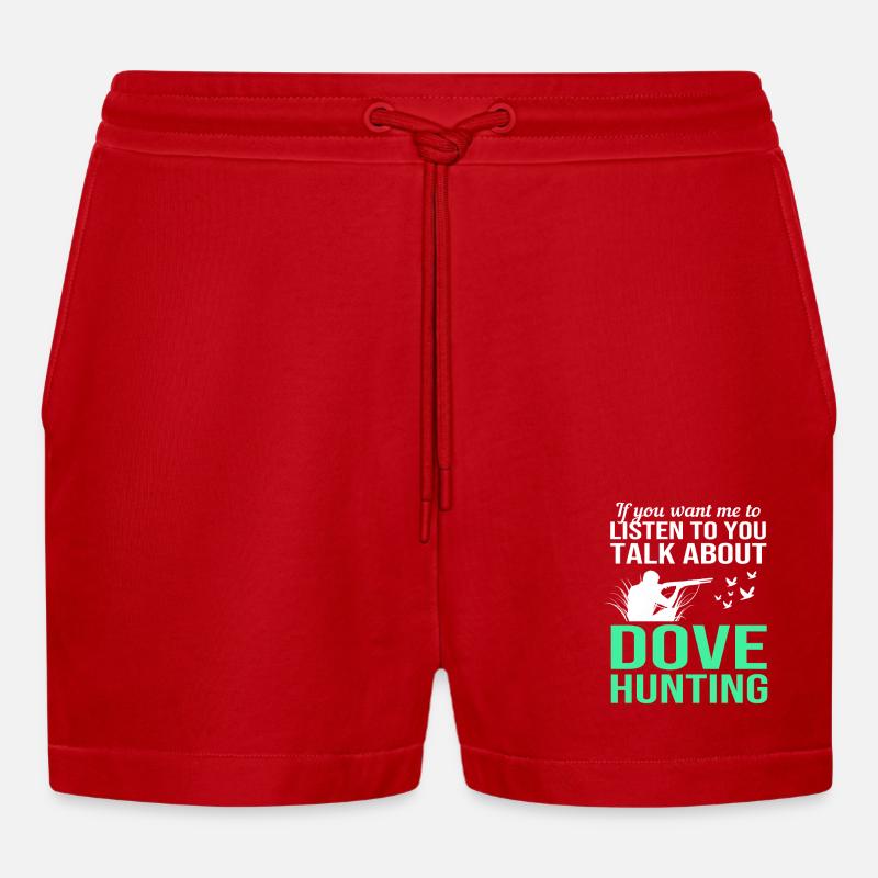 Taube Taubenjagd Jagd Jäger - Organic Relaxed Cropped Shorts Made in EU - Rot