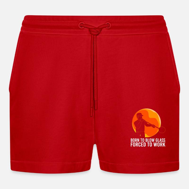 Glasbläser Glas - Organic Relaxed Cropped Shorts Made in EU - Rot
