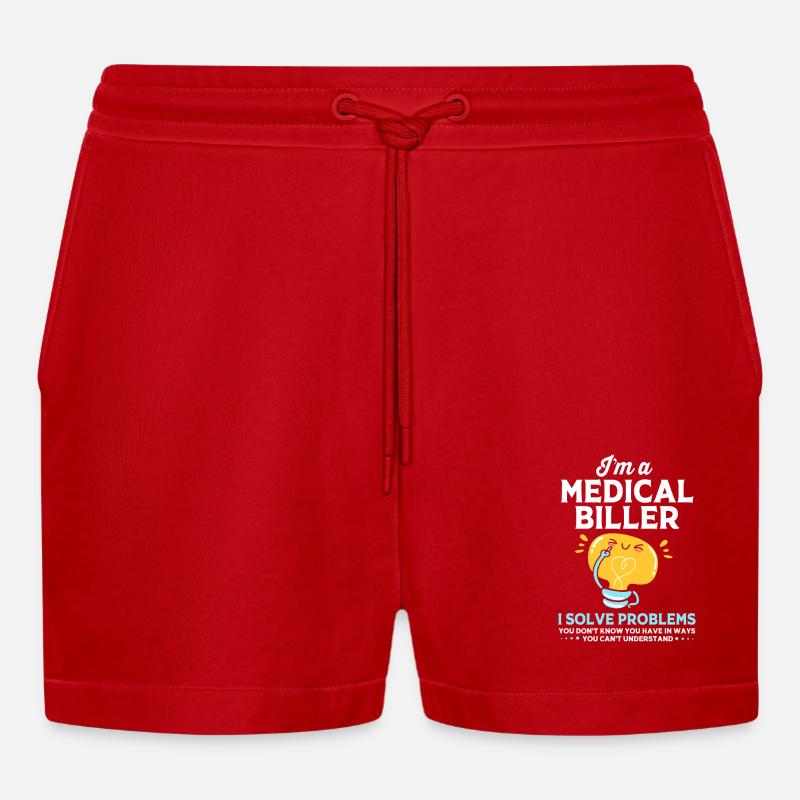 Medizin Coder - Organic Relaxed Cropped Shorts Made in EU - Rot