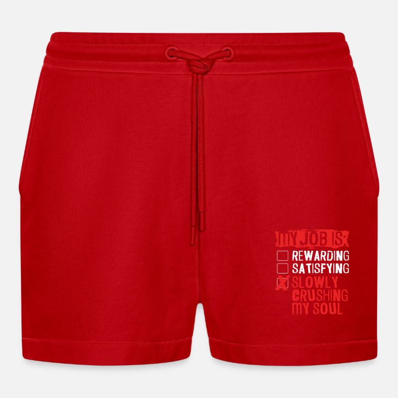 Medical Programmer Medical Coder - Organic Relaxed Cropped Shorts Made in EU - red