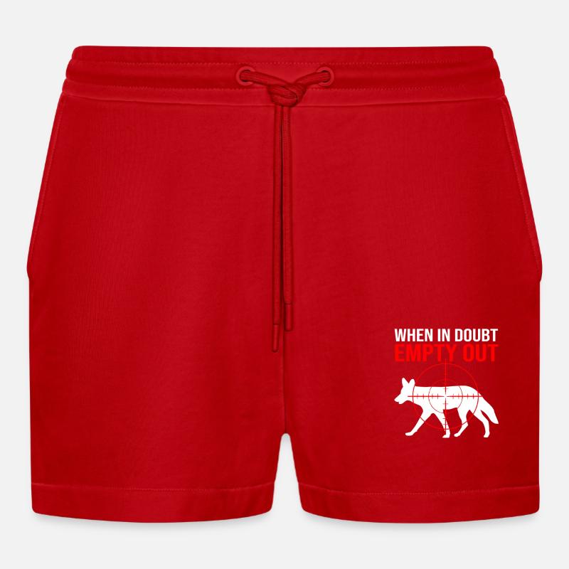 Chasseur de coyotes - Short bio décontracté court fabriqué en UE - rouge