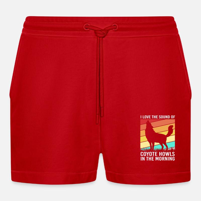 Jagd Jäger Kojote - Organic Relaxed Cropped Shorts Made in EU - Rot