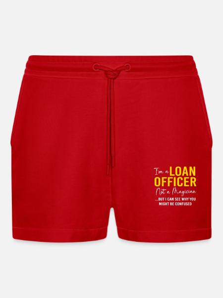 Debt Mortgage Condominium - Organic Relaxed Cropped Shorts Made in EU - red