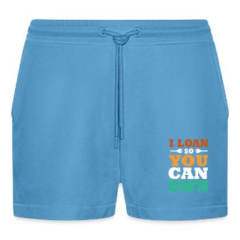 Mortgage Condominium Debt - Organic Relaxed Cropped Shorts Made in EU -  Sol Blue - Front