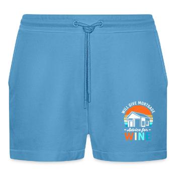 Debt Condominium Mortgage - Organic Relaxed Cropped Shorts Made in EU -  Sol Blue - Front