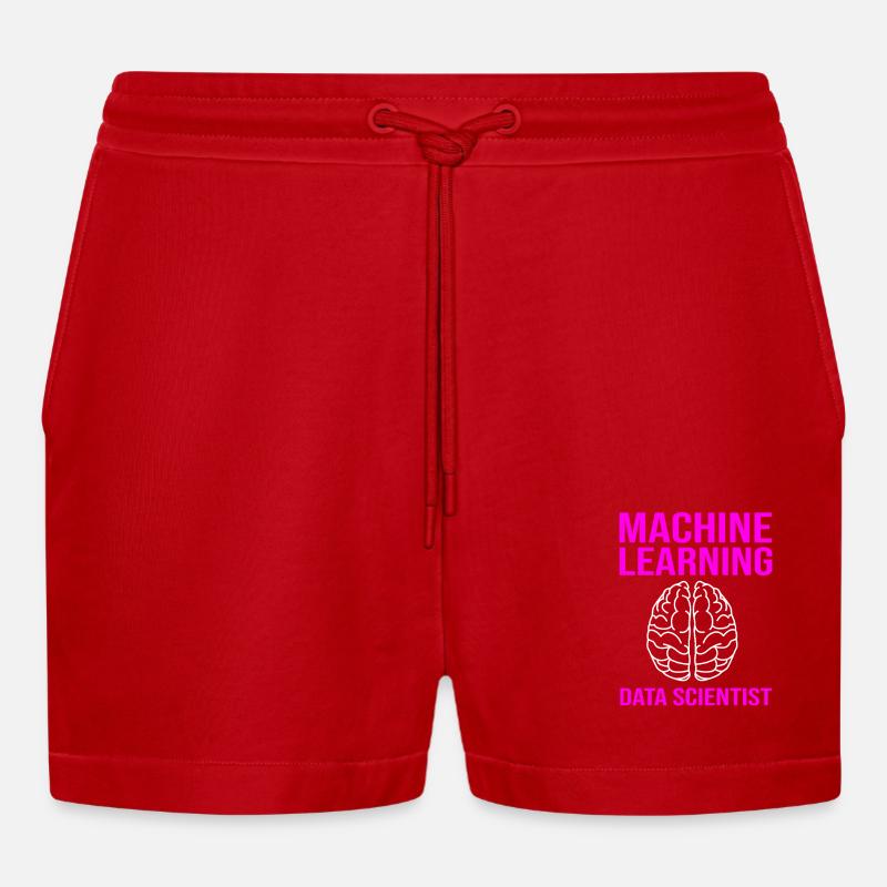Coder Programmierer GPT - Organic Relaxed Cropped Shorts Made in EU - Rot