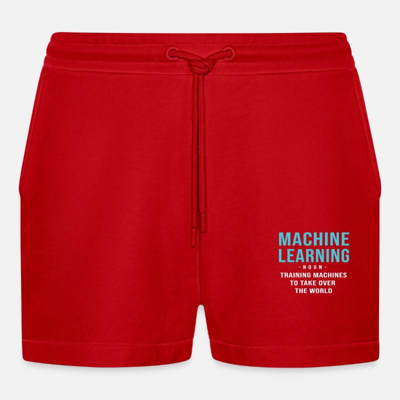 GPT Programmer Coder - Organic Relaxed Cropped Shorts Made in EU - red