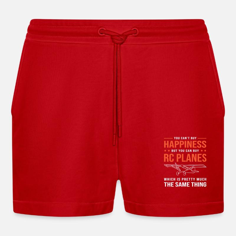 Modellflugzeug Modellflug - Organic Relaxed Cropped Shorts Made in EU - Rot