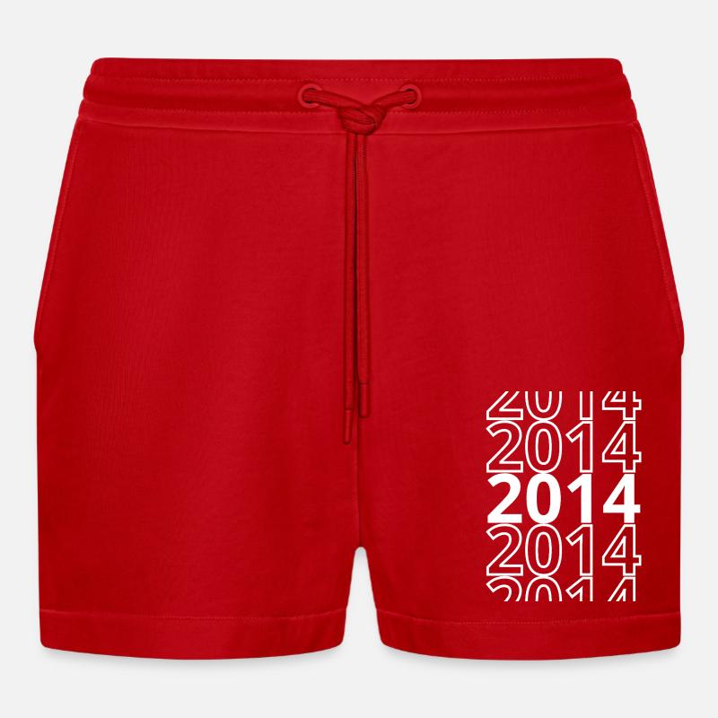 2014 2014 2014 - Organic Relaxed Cropped Shorts Made in EU - red