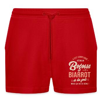 Biarrot Bogosse Cadeau Humour Biarritz 64 - Short bio décontracté court fabriqué en UE - rouge - Devant